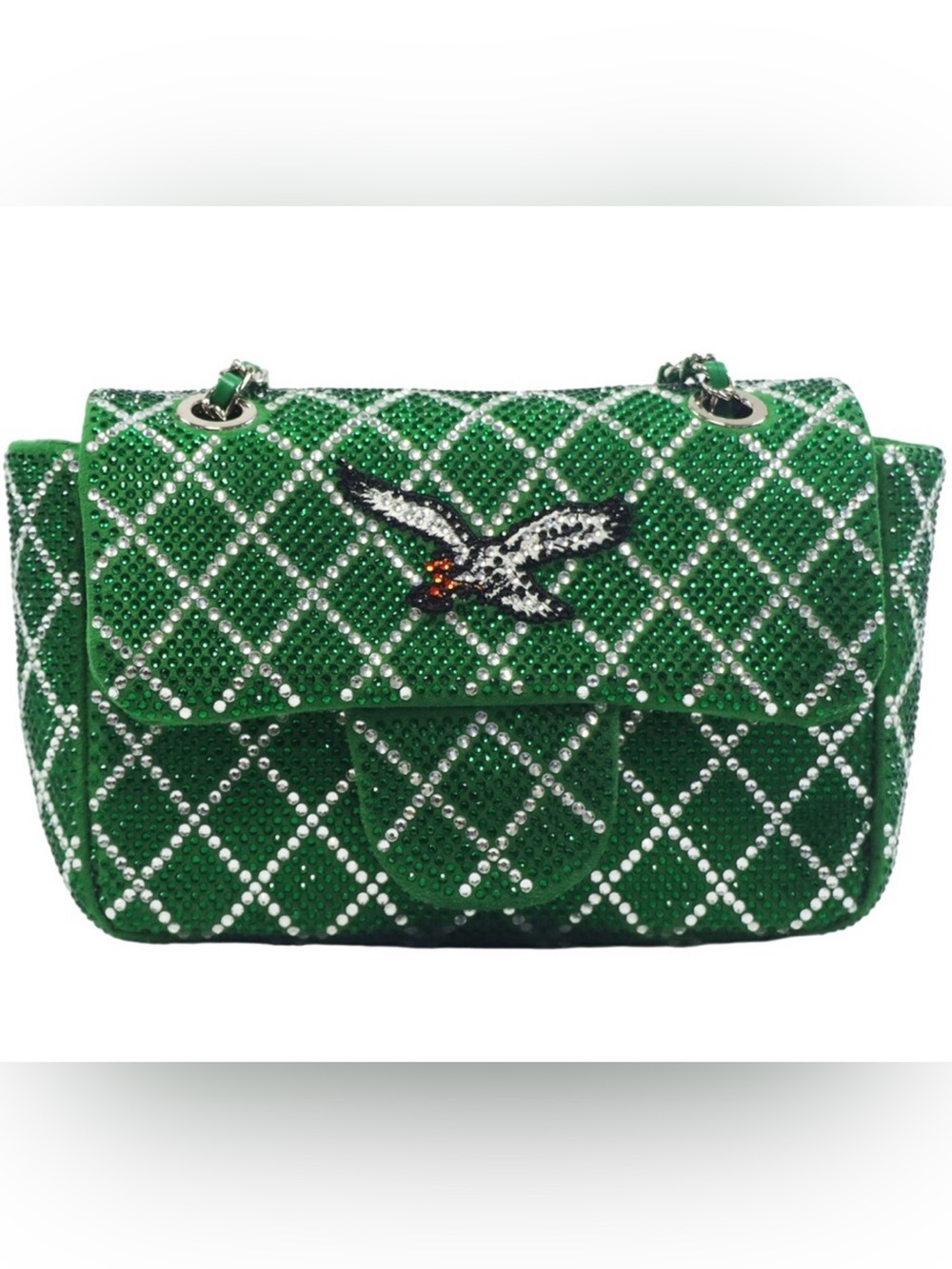 NWT NFL Philadelphia Eagles Green Crystal Crossbody Bag